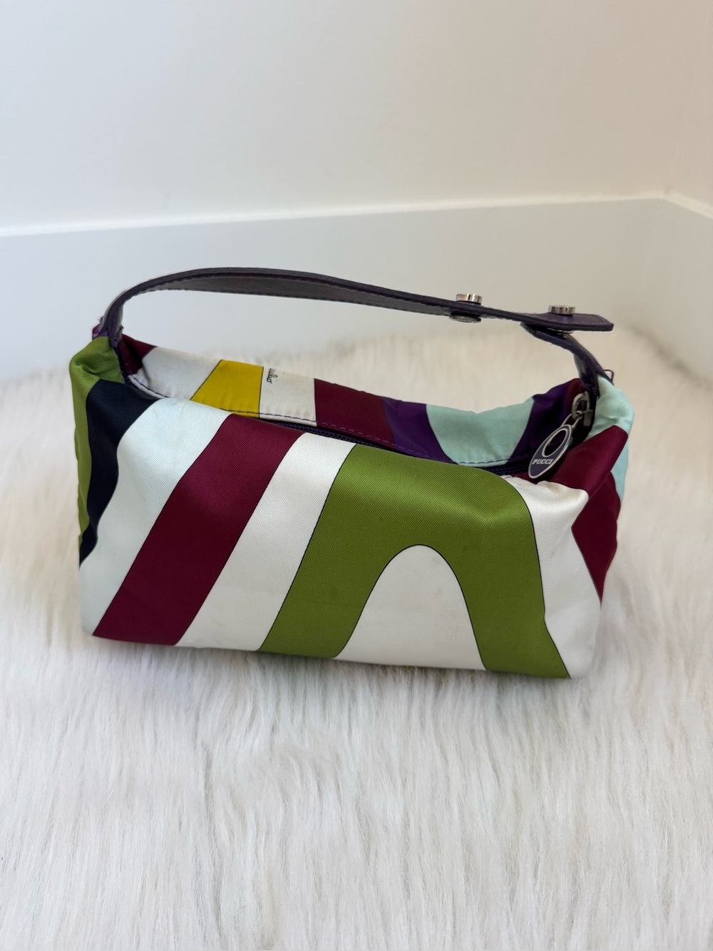 Authentic Emilio Pucci satin mini pouch bag